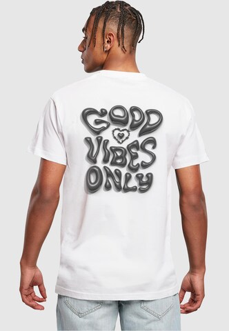 Mister Tee Shirt 'Good Vibes Only' in Wit: voorkant