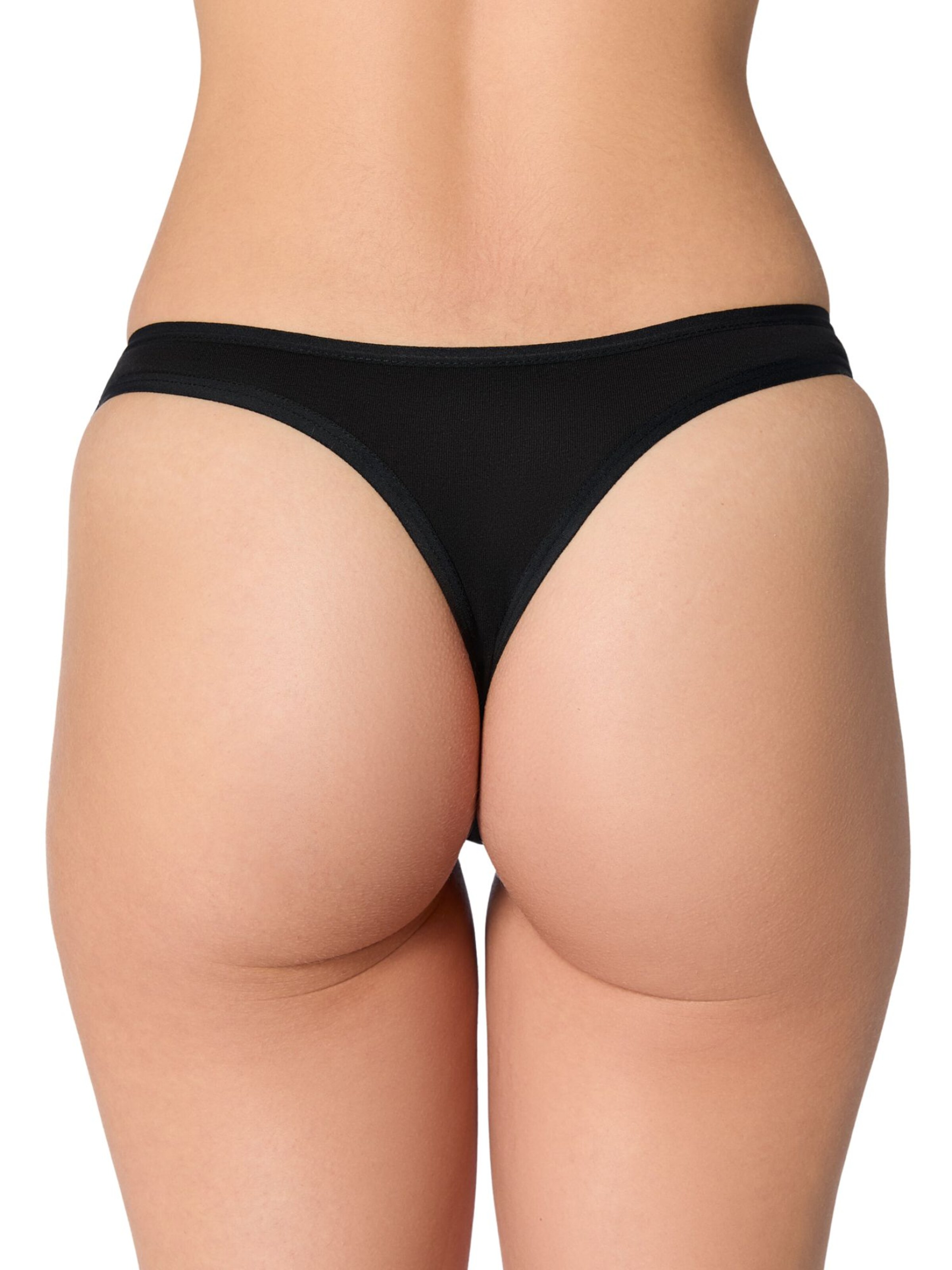 Albero Natur String 'Damen Bio Baumwoll Tanga-Slip'‌ in Schwarz