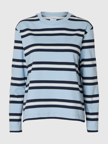 T-shirt SELECTED en bleu : devant