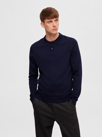 Pull-over 'Town' SELECTED HOMME en bleu : devant