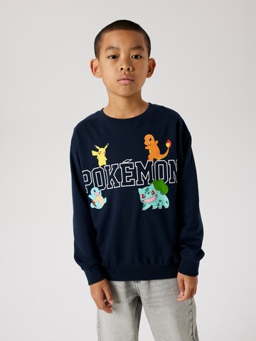 NAME IT Sweatshirt 'NKMDay Pokemon' i blå: framsida