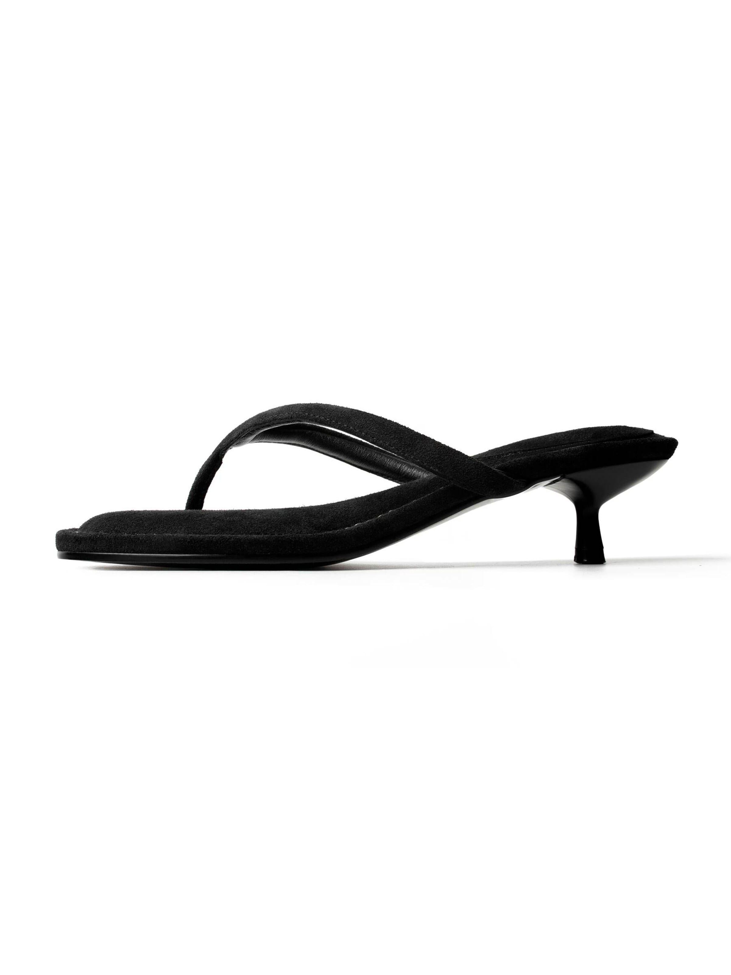 L37 HANDMADE SHOES - Chinelos de dedo ''COSTA BREEZE' em preto: frente