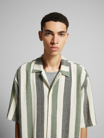 Bershka Regular fit Button Up Shirt in Beige