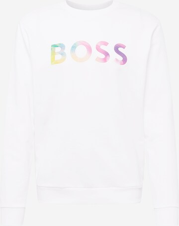 BOSS Sweatshirt 'Equal' in White: front