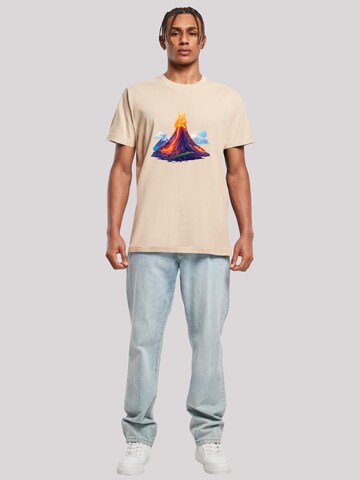 T-Shirt 'Vulkanausbruch' F4NT4STIC en beige