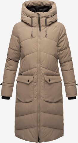 MARIKOO Wintermantel in Beige: voorkant