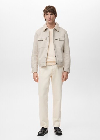 MANGO MAN Between-Season Jacket 'Wasp' in Beige