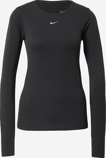 NIKE Sporta krekls 'Aura', krāsa - pelēks / melns, Preces skats