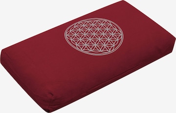 YOGISTAR.COM Kissen in Rot: Vorderseite