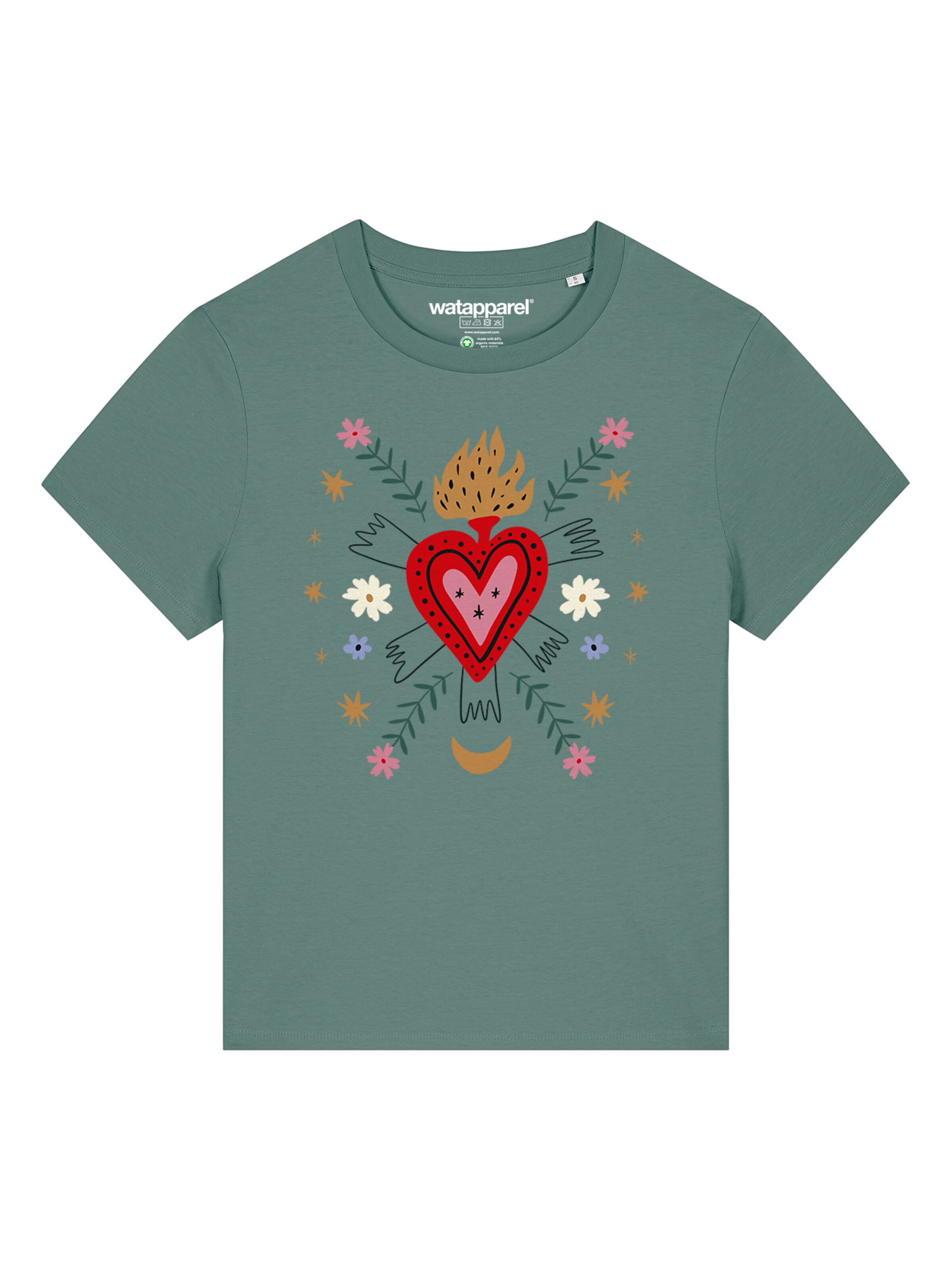 Watapparel Shirt 'Love and flex' in Green: front