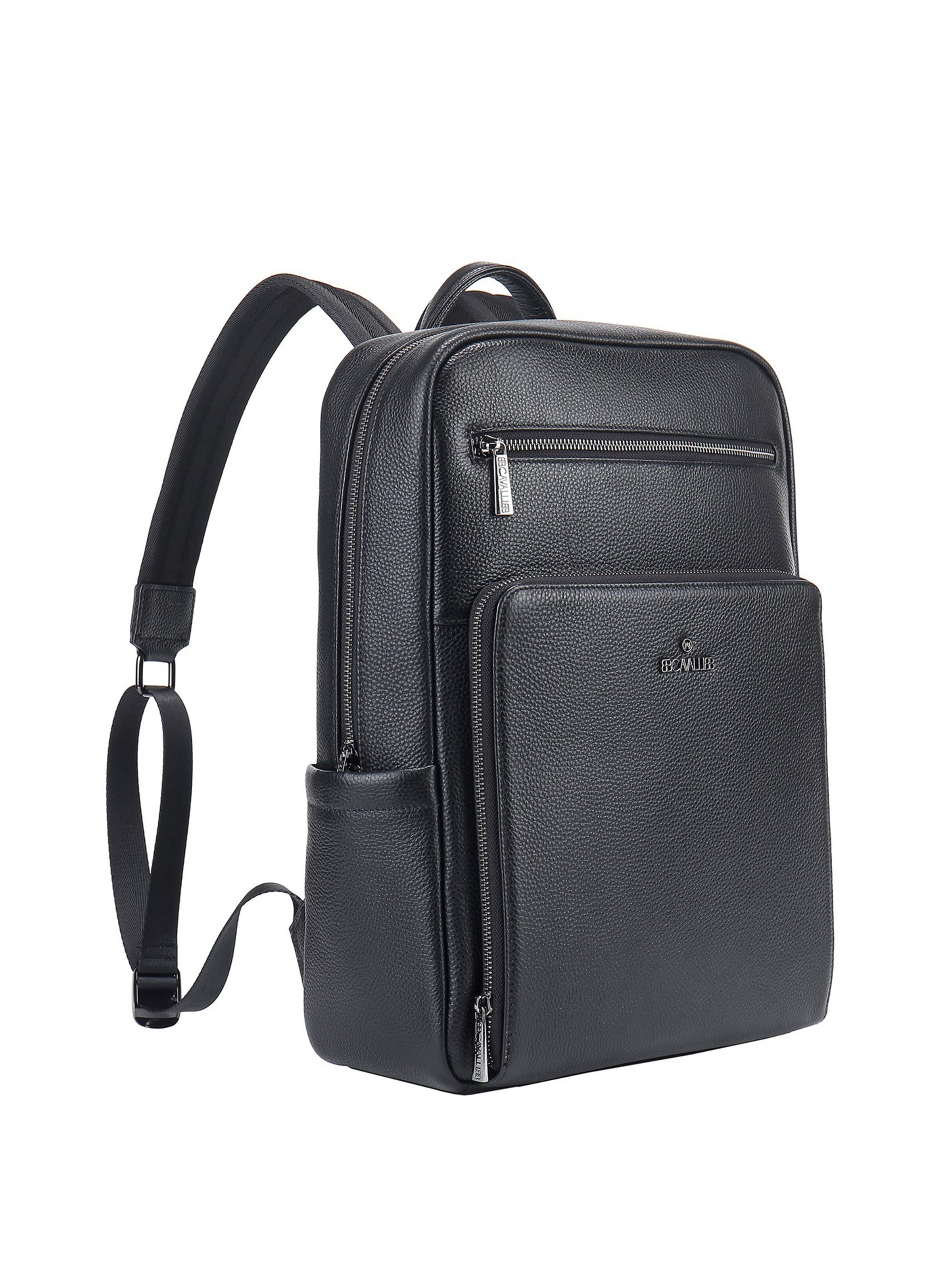 Zaino 'Zaino B Cavalli Vera Pelle - Chiusura Zip Tasche Multiple 42x30x13cm' di B. Cavalli in nero