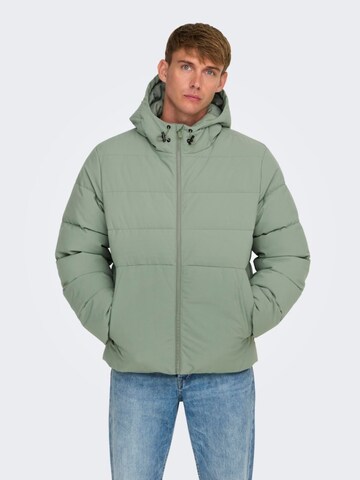 Veste d’hiver '22030170' Only & Sons en vert
