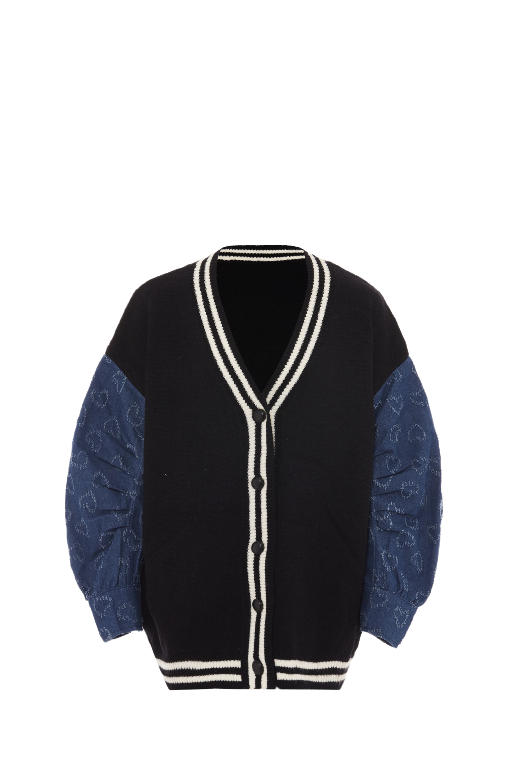 SANIKA - Casaco de malha em preto: frente