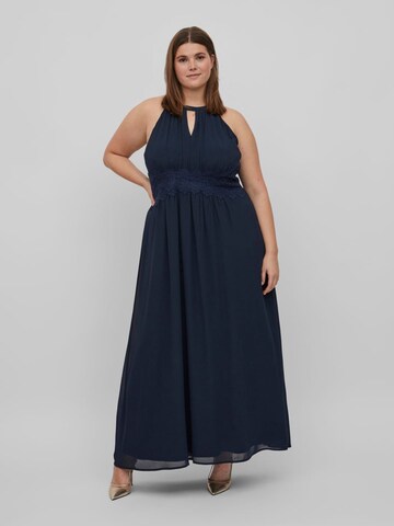 EVOKED Společenské šaty – modrá: přední strana