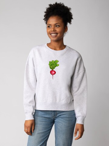 Watapparel Sweatshirt 'Radieschen ' in Grau: Vorderseite