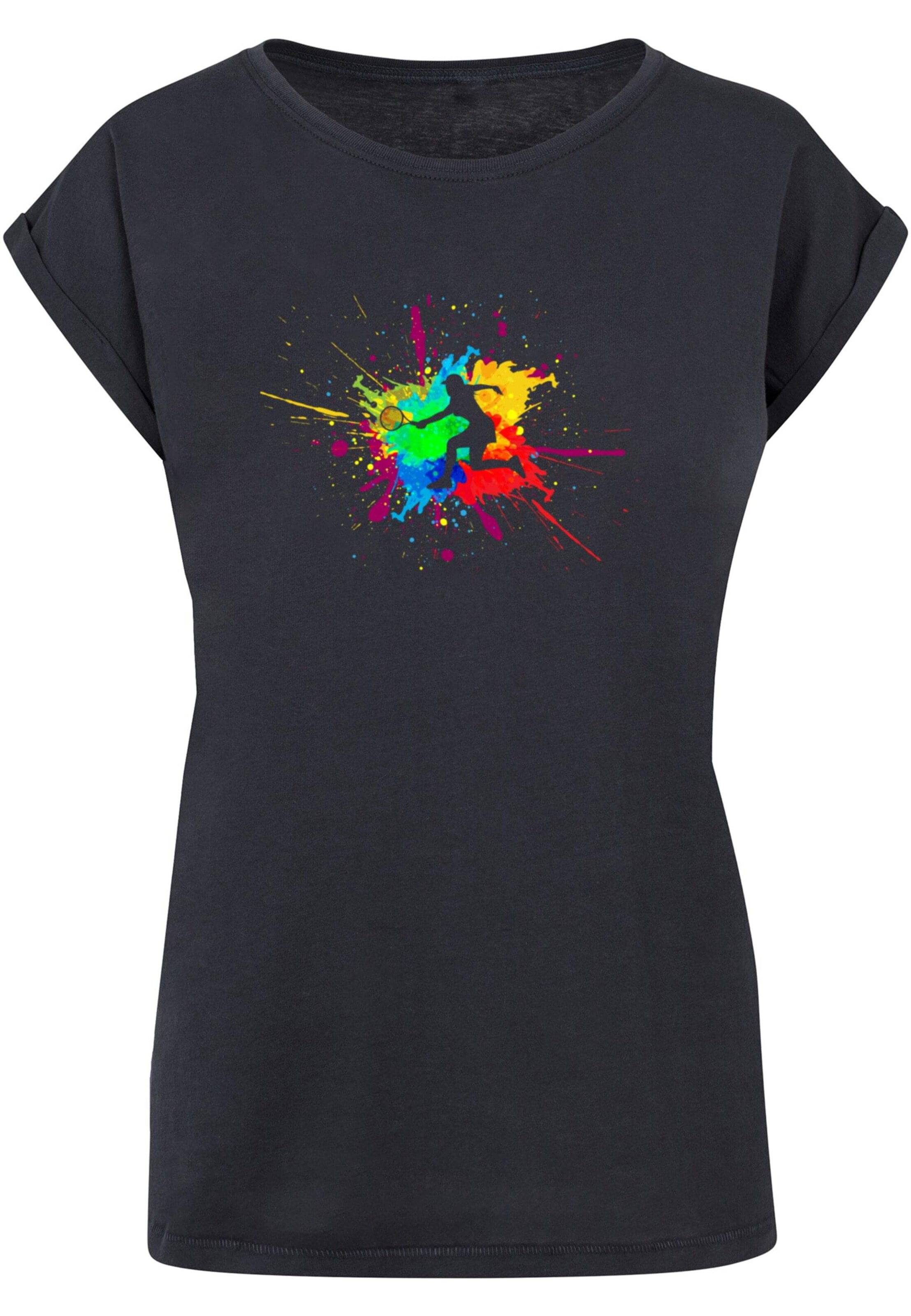 Merchcode Shirt 'Color Splash Player' in Schwarz: Vorderseite