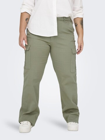 ONLY Carmakoma Regular Cargo Pants 'YARROW-VOX' in Green: front