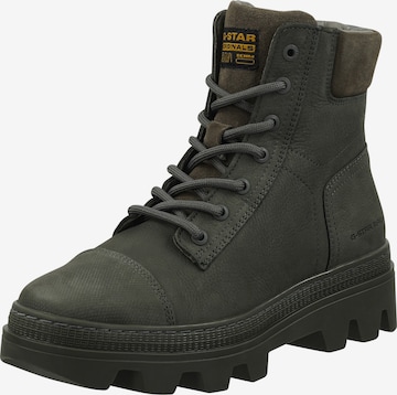 G-Star Footwear Lace-Up Ankle Boots in Green: front