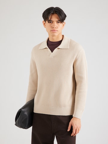 Pull-over SELECTED en beige : devant