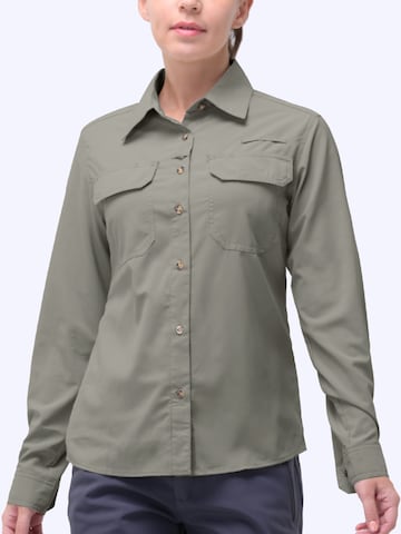 33,000ft Athletic Button Up Shirt '33,000ft Women's Hiking Long Sleeve Shirts' in Green: front