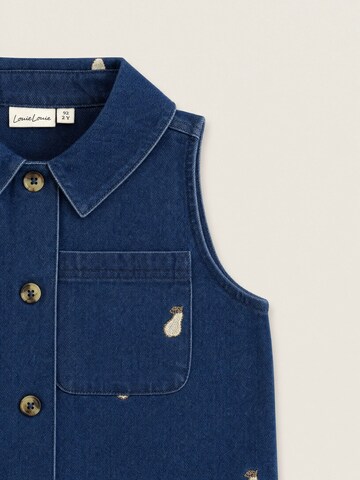 LouieLouie Vest 'Vilhelm Denim west ∼ Pear fall embroidery' i blå
