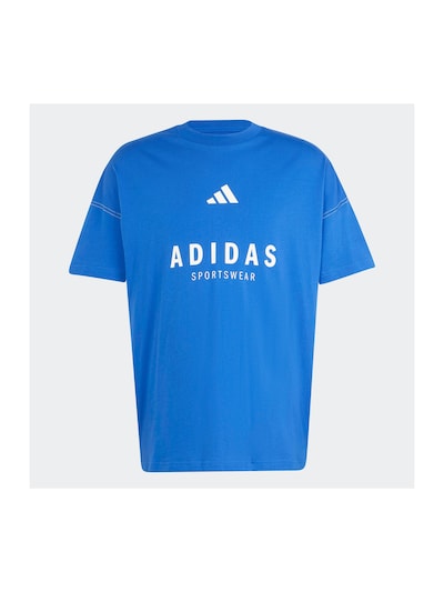 ADIDAS SPORTSWEAR Λειτουργικό μπλουζάκι σε μπλε ρουά / λευκό, Άποψη προϊόντος