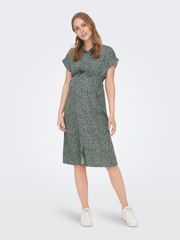 Only Maternity Shirt Dress in Green: front