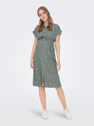 Only Maternity Shirt Dress in Green: front