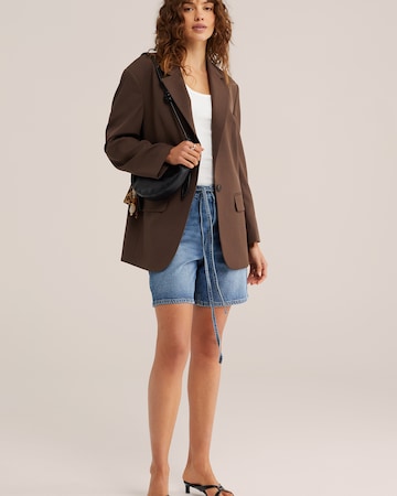 WE Fashion Широкий Джинсы в Синий