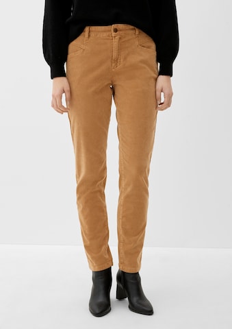 s.Oliver Tapered Broek in Bruin: voorkant