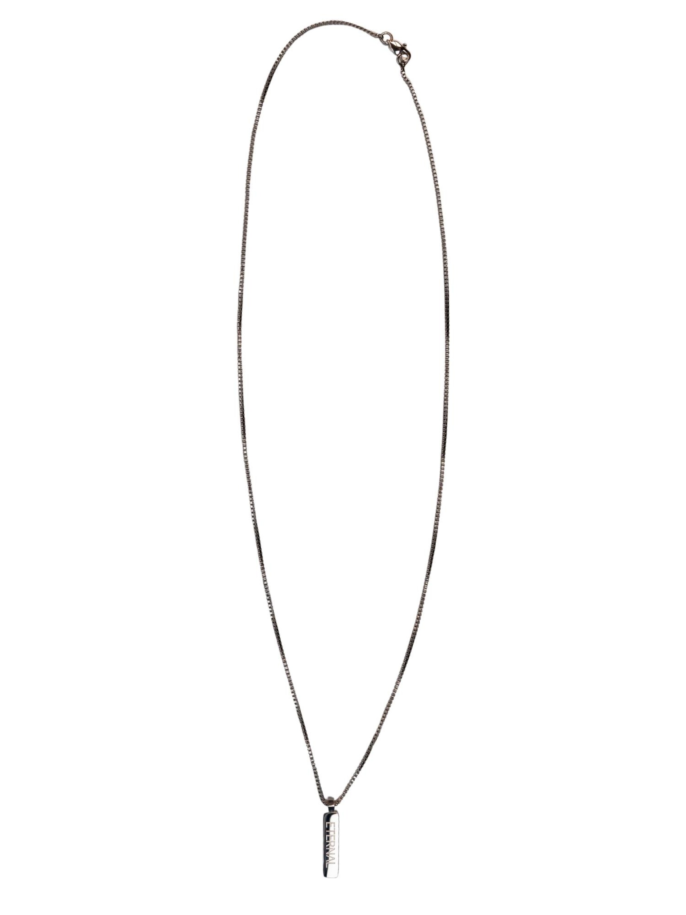 Eternal Necklace 'Box' in Silver: front