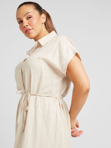 ONLY Carmakoma Shirt Dress 'TIZANA' in Beige