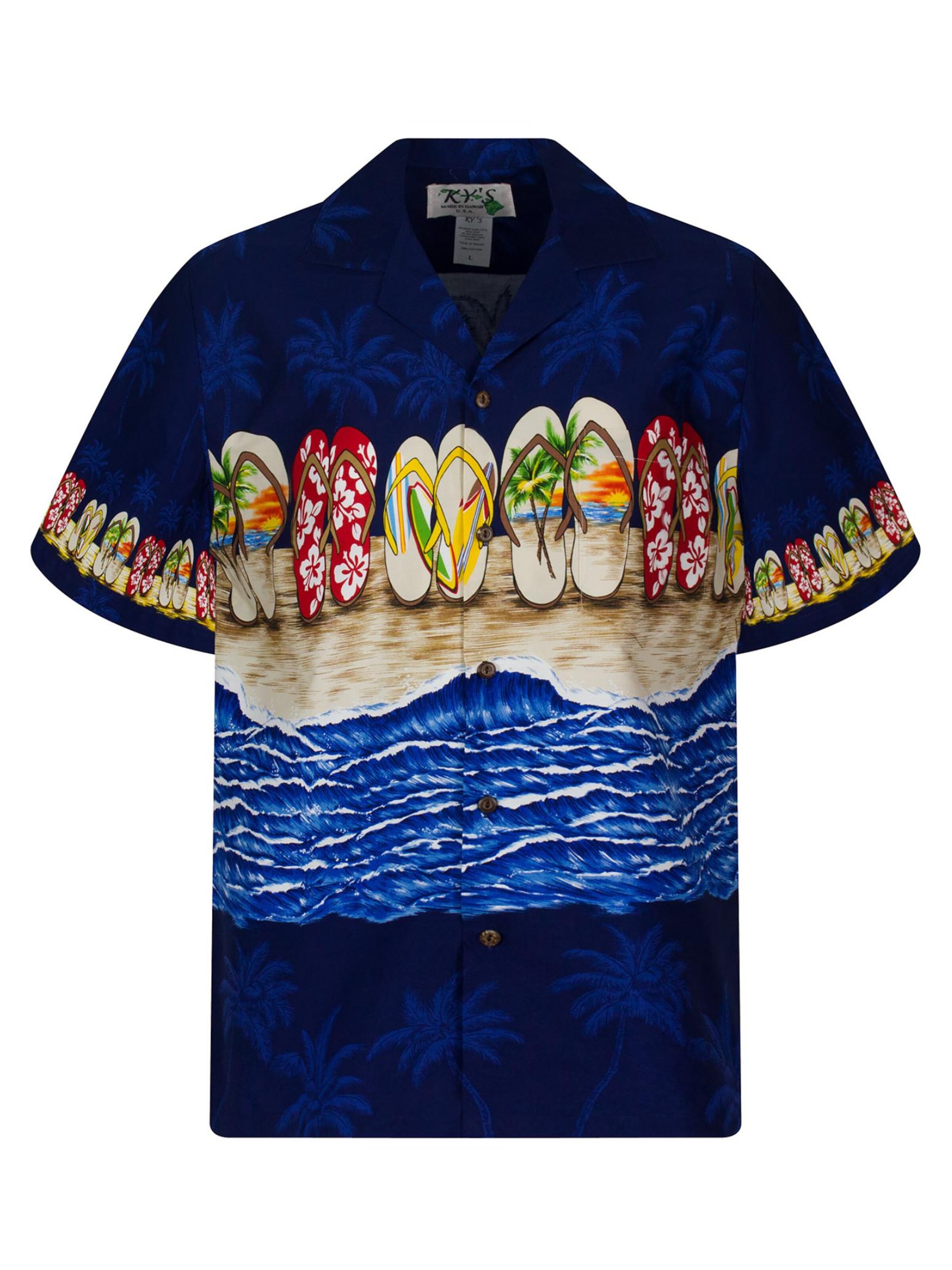 KY's Regular fit Button Up Shirt 'Flip-Flop' in Blue: front