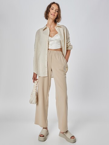 modström Wide Leg Housut 'Perry' värissä beige