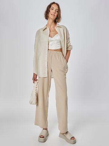 modström Wide Leg Bukser 'Perry' i beige