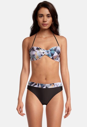 BECO the world of aquasports Bralette Bikini 'Heavenly Palms' in Black: front