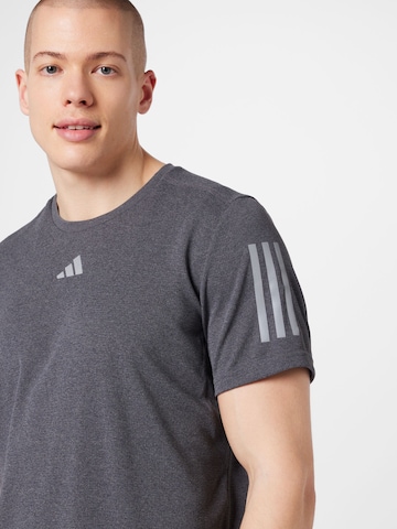 ADIDAS PERFORMANCE Performance Shirt 'Own The Run Heather' in Black