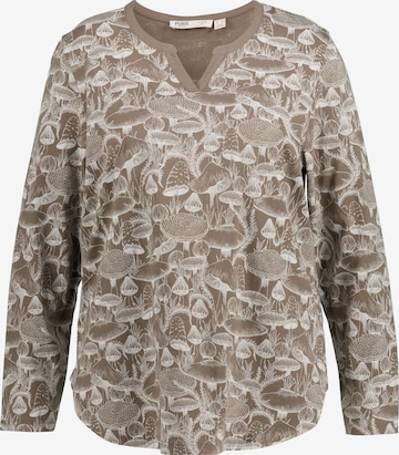 Ulla Popken Slaapshirt in Beige: voorkant