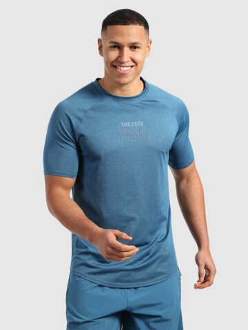 T-Shirt Smilodox en bleu : devant
