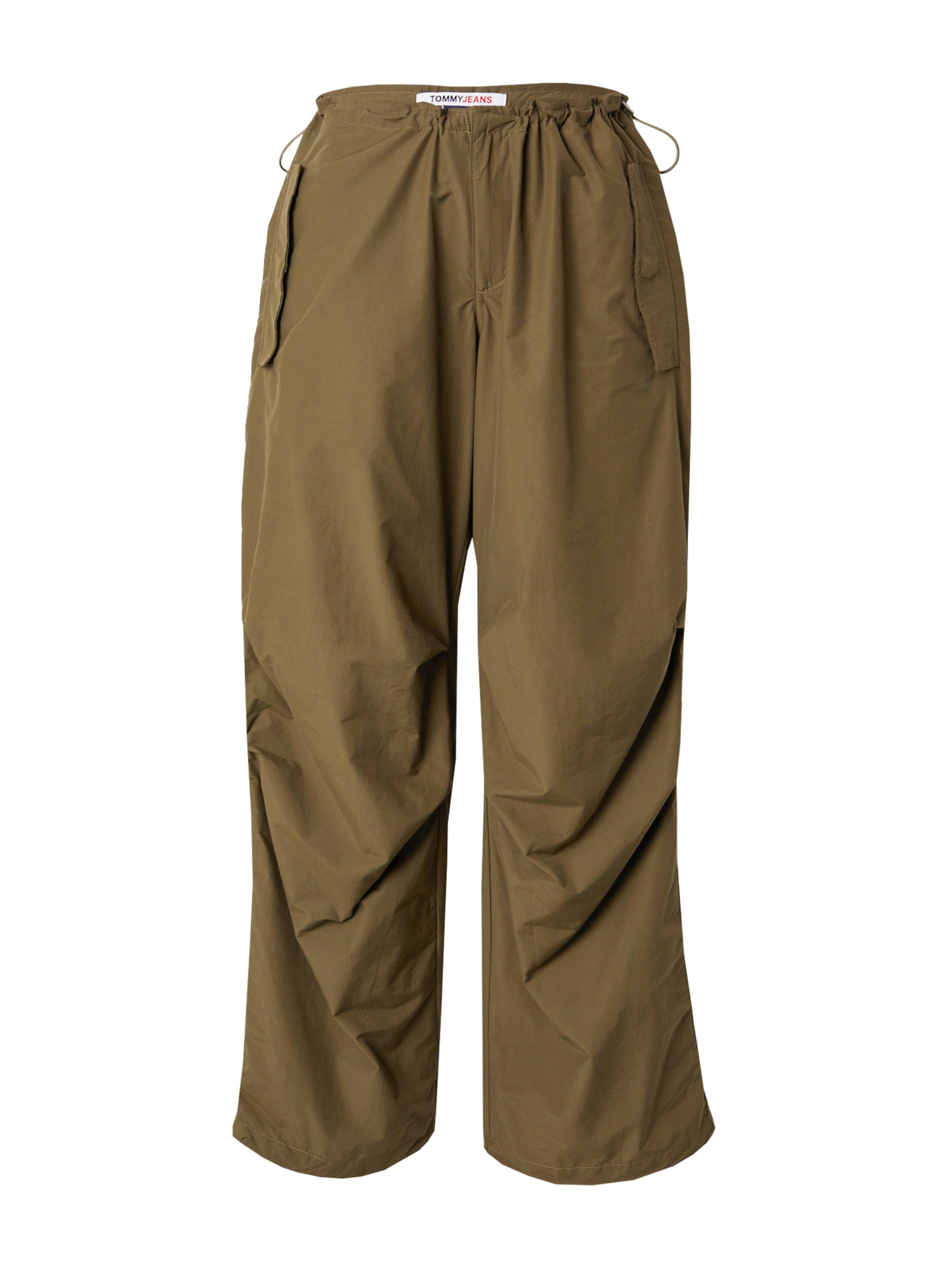 Tommy Jeans Szeroka nogawka Spodnie w kolorze zielony: przód