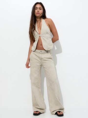 Pull&Bear Wide Leg Jeans in Grau