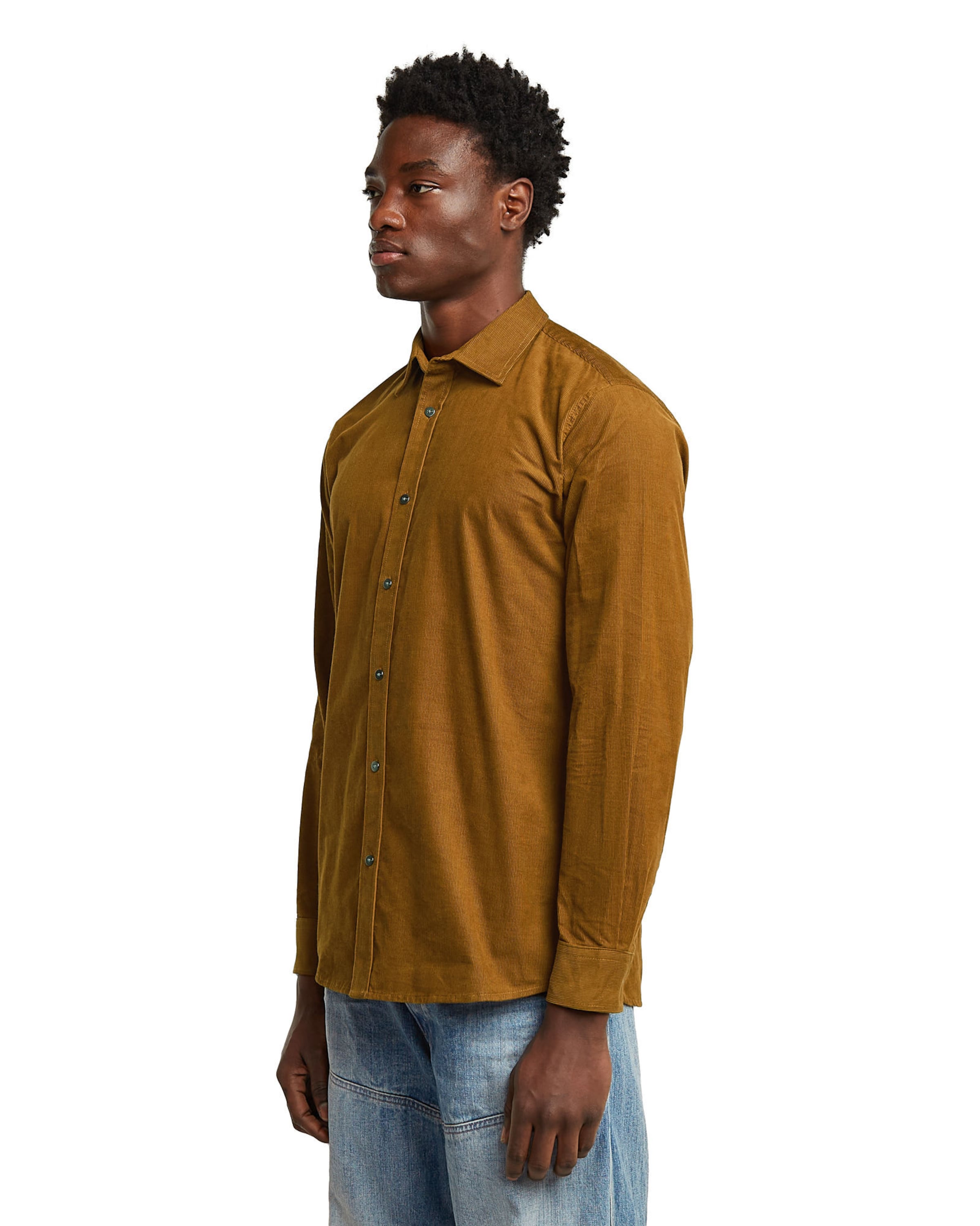 G-STAR Regular fit Button Up Shirt 'Clean' in Brown