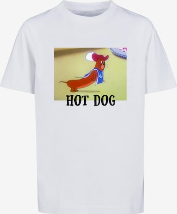 ABSOLUTE CULT Shirt 'Tom and Jerry - Hot Dog' in White: front