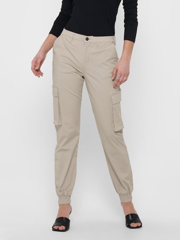 ONLY - Tapered Pantalón cargo 'ONLTIGER' en beige: frente