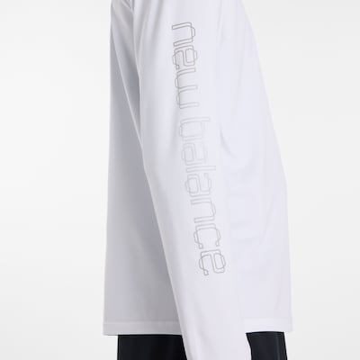 new balance Shirt 'Reflective Poly Long Sleeve T-Shirt' in White / Pearl white, Item view