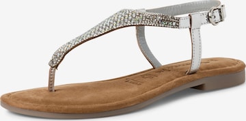 Tongs Tamaris en argent : devant