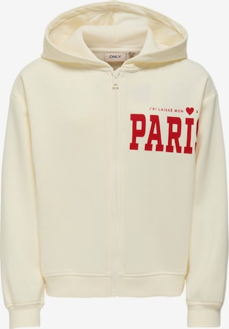 Giacca di felpa 'Marisa' di ONLY GIRLS in bianco: frontale