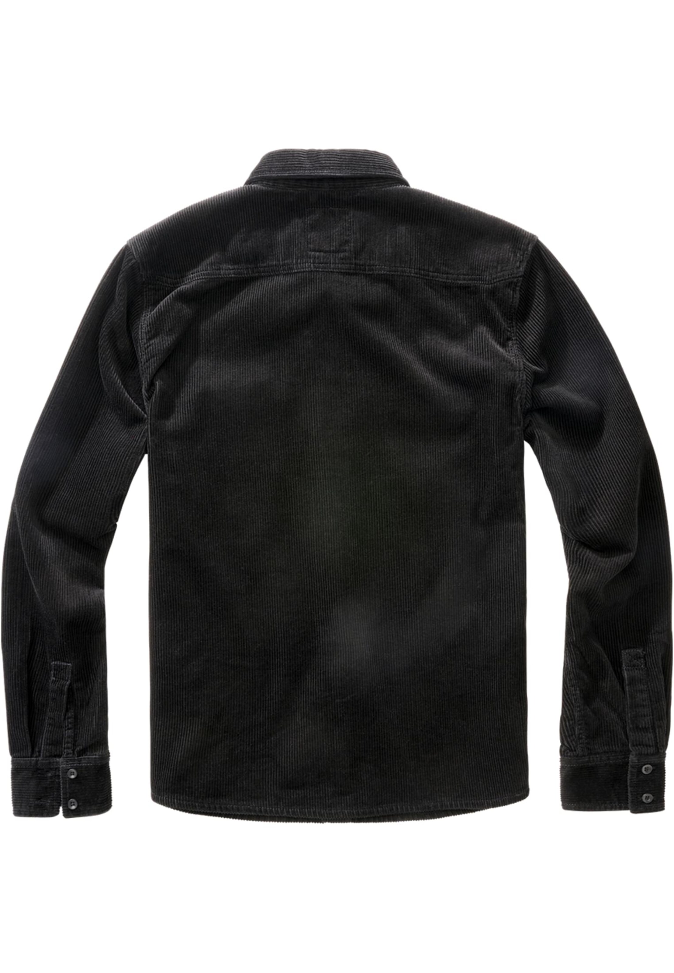 Brandit Regular fit Button Up Shirt in Black