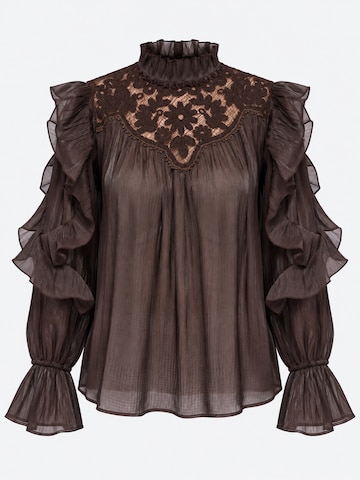 Ombre Blouse in Bruin: voorkant