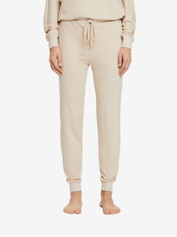 ESPRIT Pajama Pants in Beige: front